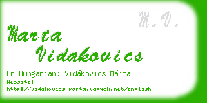 marta vidakovics business card